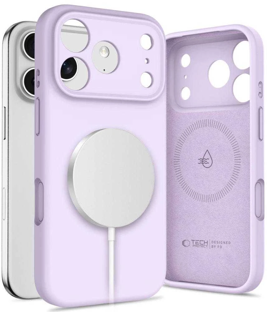 „Tech-Protect“ silikoninis „MagSafe“ dėklas, skirtas „iPhone 17 Pro“ – Violetinė