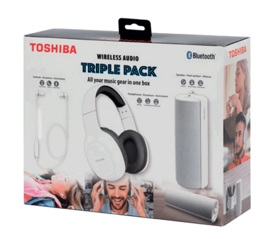 Ausinės Toshiba Belaidės Audio Triple Pack HSP-3P19 Baltas