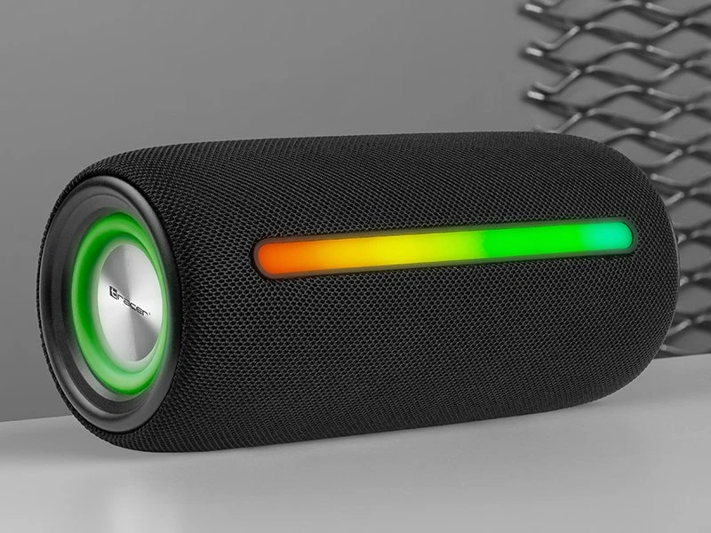 Nešiojama kolonėlė Tracer Stripe TWS Bluetooth RGB, Juoda