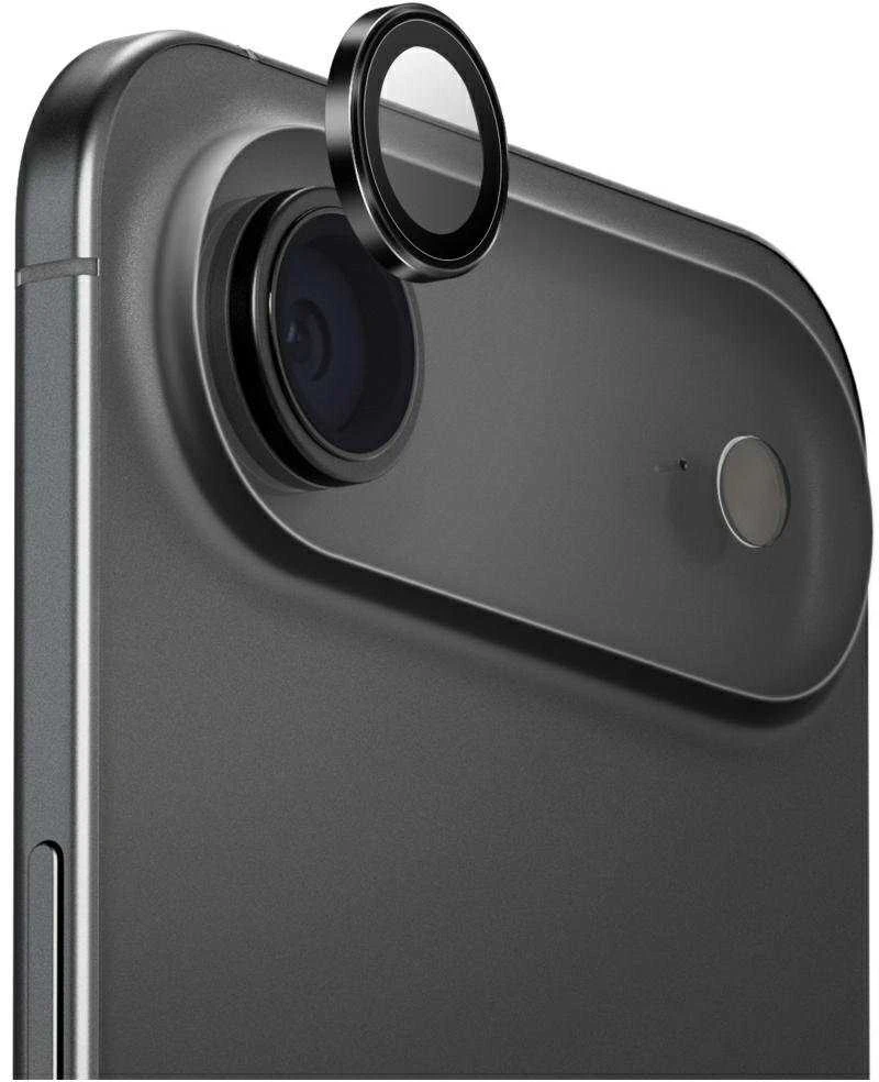 UNIQ Optix aliuminio kameros objektyvo apsauginis dėklas Apple iPhone Air su aplikatoriumi, Juodas