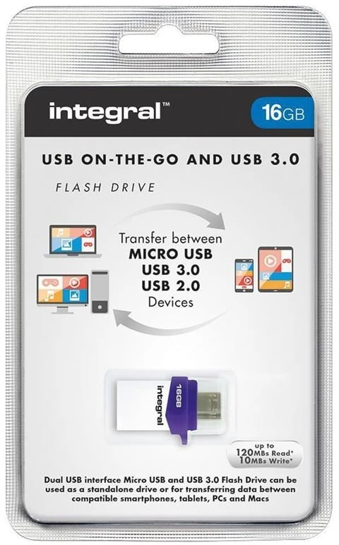 USB atmintinė Integral Micro Fusion 16 GB