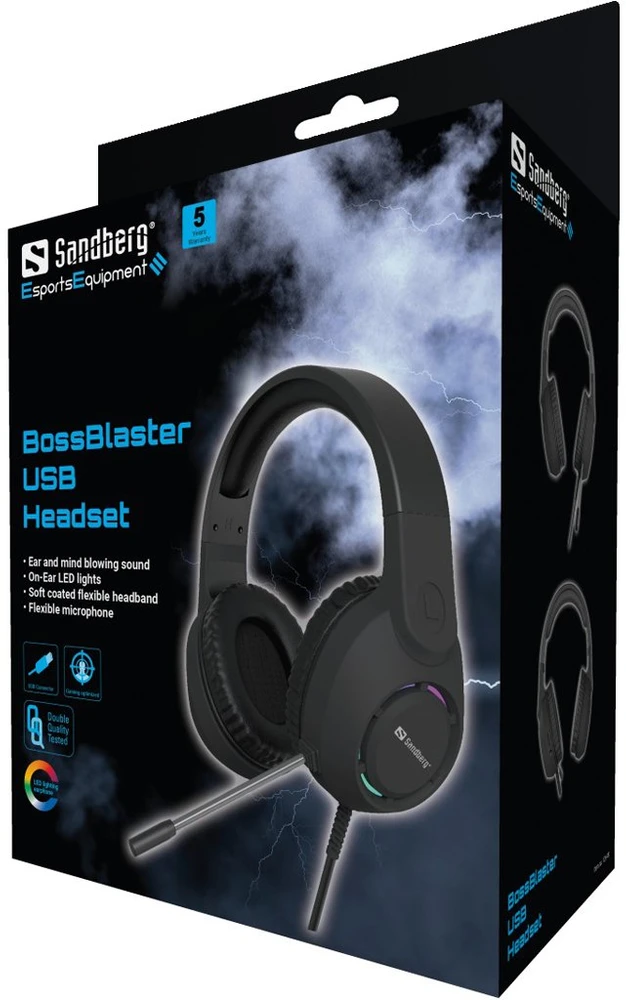 Dėklas USB ausinės su mikrofonu – Sandberg BossBlaster