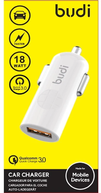 Dėklas Budi - 1 USB automobilinis įkroviklis su LED indicator