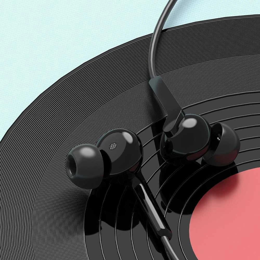 Dudao X3C+ laidinės USB-C į ausis įkišamos ausinės 1.2m – juodos spalvos