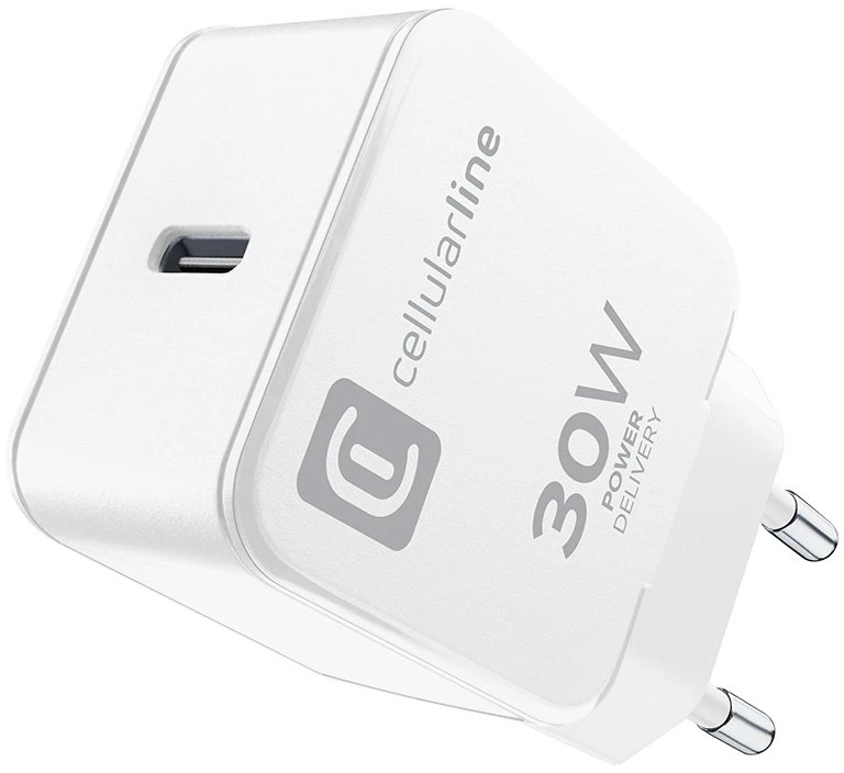 „Cellular Line“ „Cellularline The One“ – USB-C maitinimo šaltinis, 30 W, maitinimo šaltinis, baltos spalvos