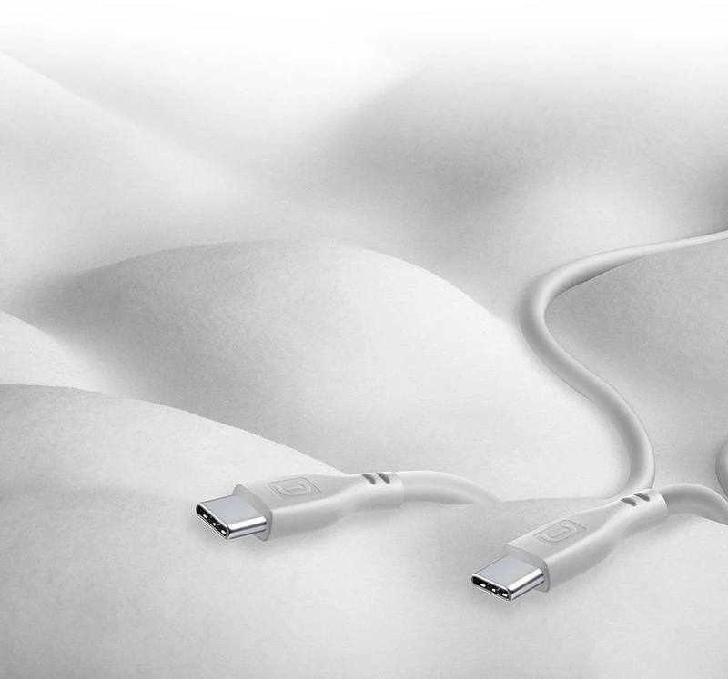 Cellular Line „Cellularline Soft Cable“ – USB-C į USB-C laidas 1,2 m (pilkas)