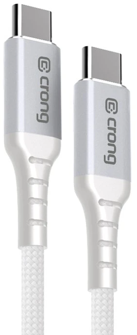 „Crong Armor Link“ – 60 W PD 3A USB-C į USB-C kabelis, 150 cm, baltas