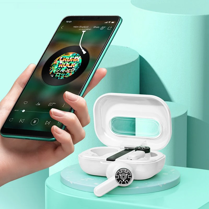 WEKOME VA06 Vanguard Series - Bluetooth V5.2 TWS belaidės ausinės su įkrovimo dėklu (Baltas)