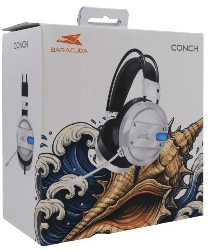 Žaidimų ausinės Baracuda Conch, baltos