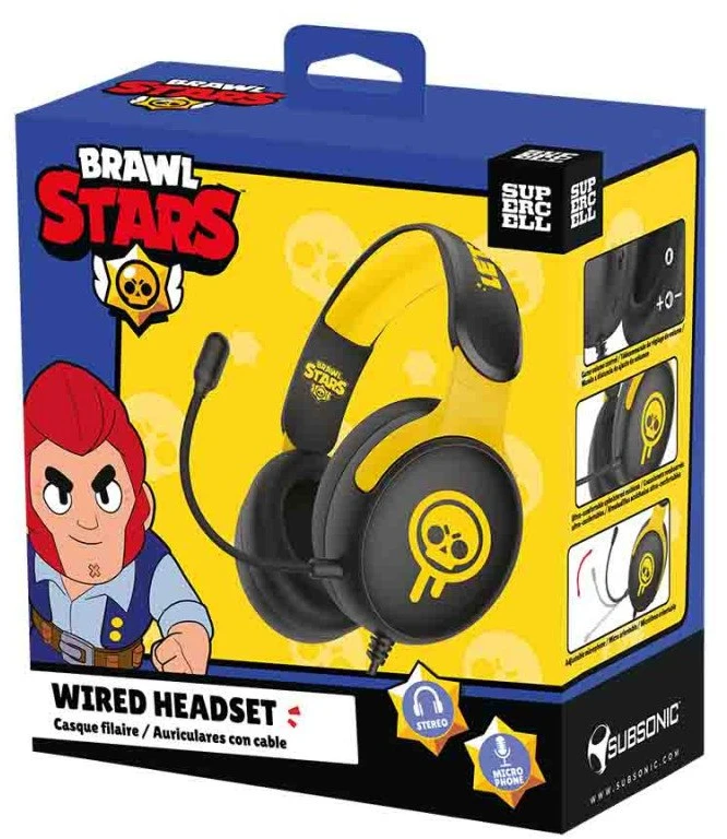 Dėklas Žaidimų ausinės su mikrofonu Subsonic Brawl Stars Drippy Skull