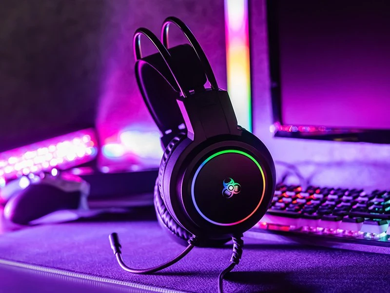 Dėklas Žaidimų ausinės Tracer GameZone GZ X1 su 50 mm garsiakalbiais ir RGB apšvietimu