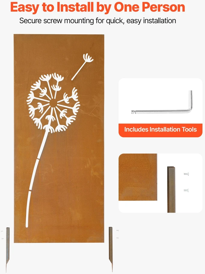 VEVOR Metalinė privatumo tvora 61 x 160 cm