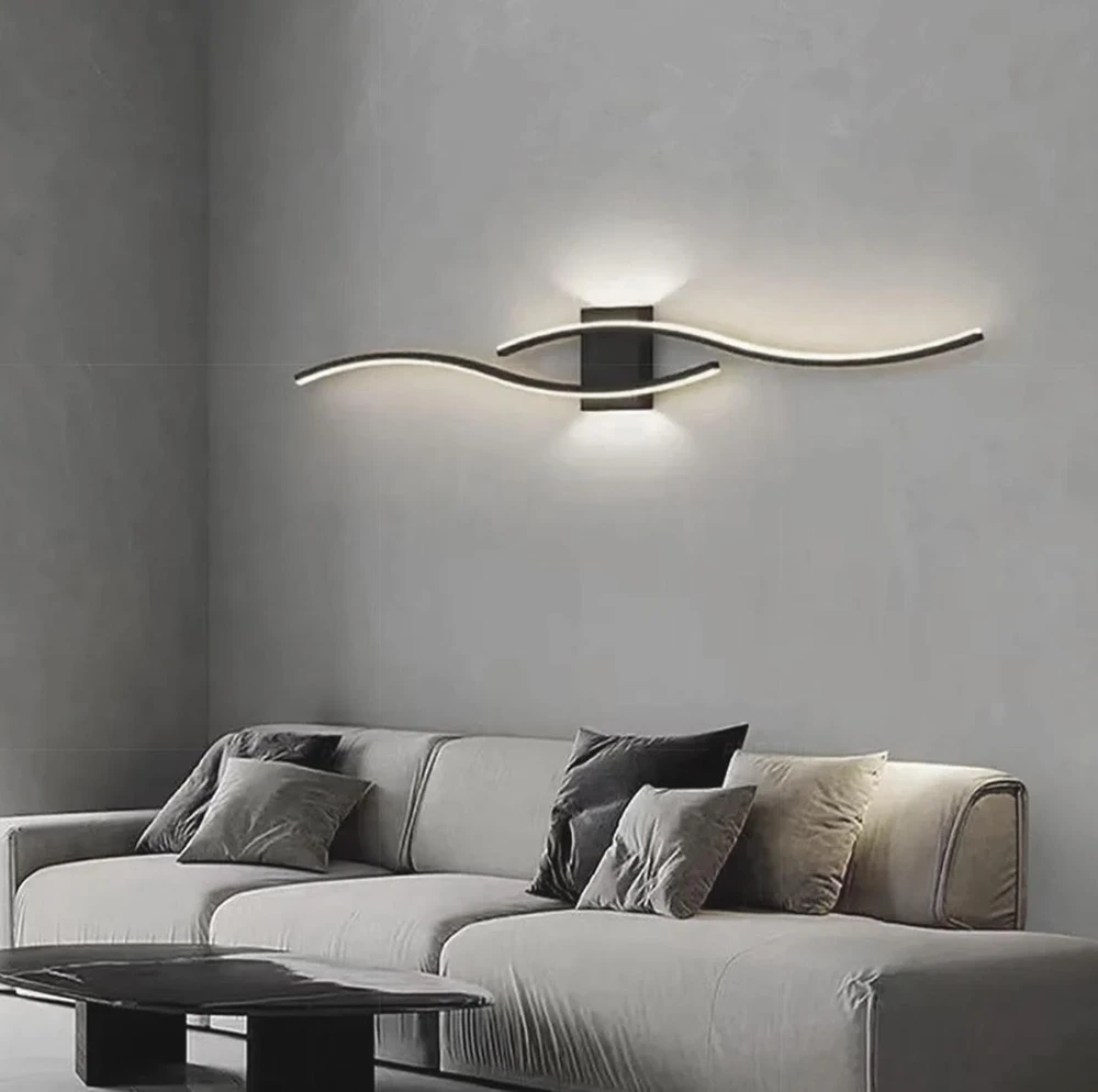 ATL Juodos spalvos LED sieninis šviestuvas 60 cm