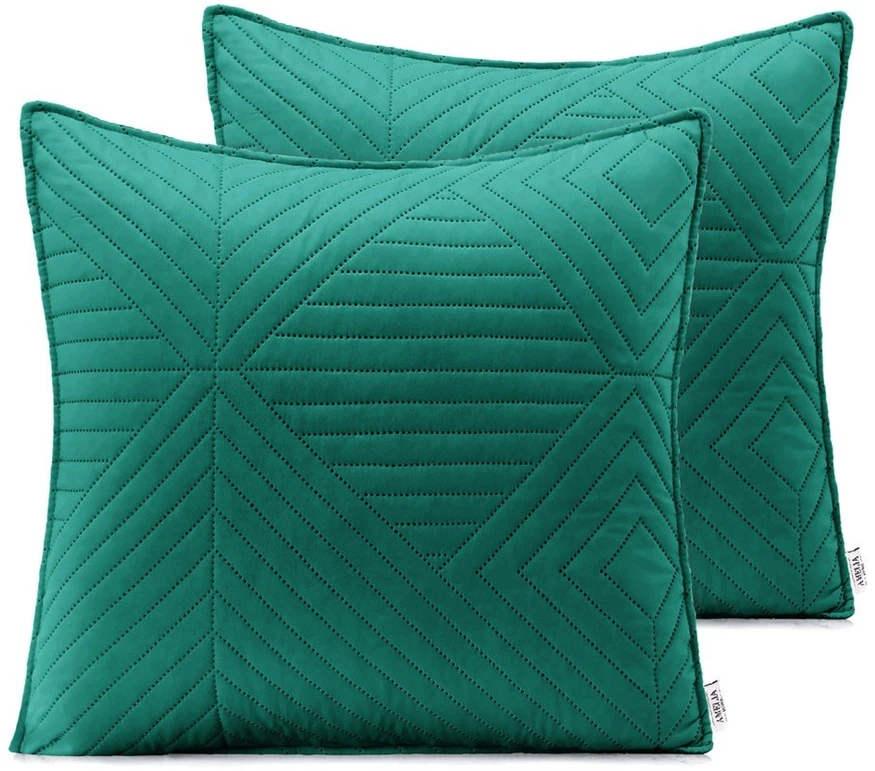 AmeliaHome Dekoratyvinis pagalvės užvalkalas 45 × 45 cm, žalios ir smaragdinės spalvos (2 vnt.) AH