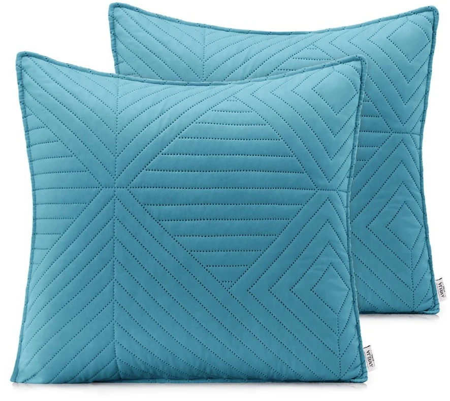AmeliaHome Dekoratyvinis pagalvės užvalkalas 45 × 45 cm, mėlynos ir sidabrinės spalvos AH