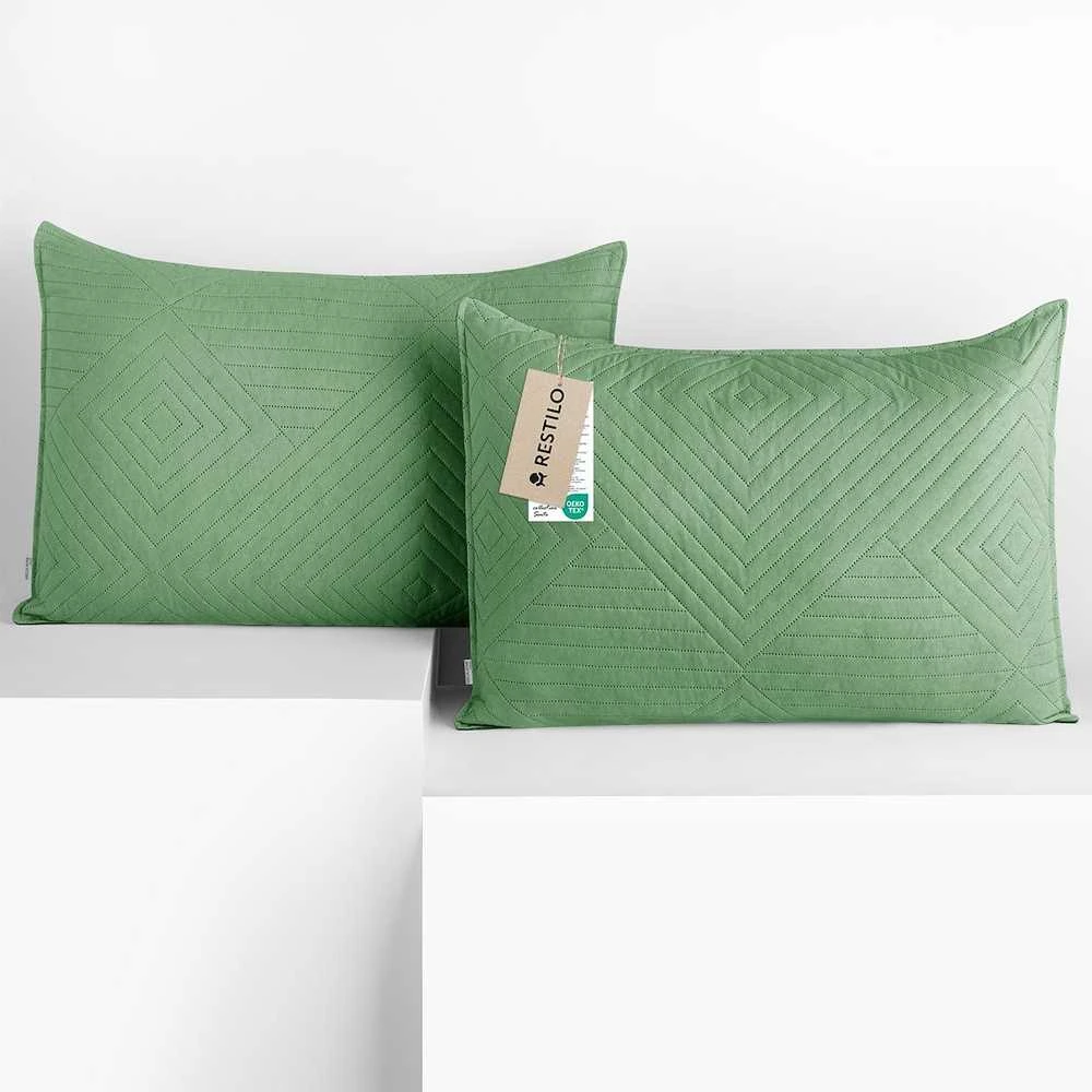 Dekoratyvinis pagalvės užvalkalas 50×70 cm žalios spalvos Restilo