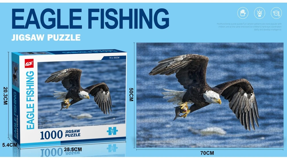 Dėlionė Jigsaw Puzzle Eagle Fishing, 1000 det