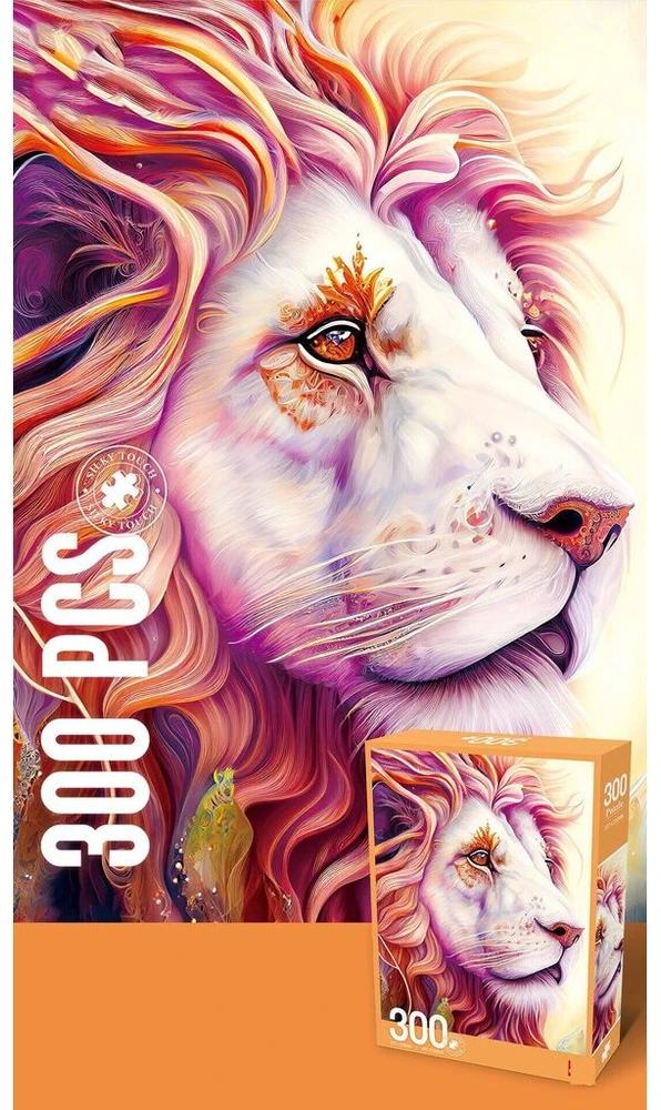 Dėlionė Jigsaw Puzzle Flowers Drawn Lion, 300 det