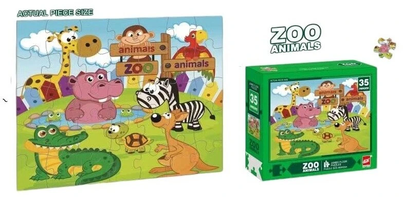 Dėlionė Jumbo Floor Puzzle Zoo Animals, 35 det