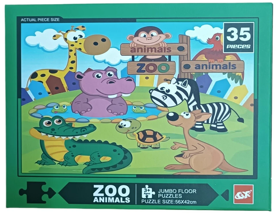 Dėlionė Jumbo Floor Puzzle Zoo Animals, 35 det