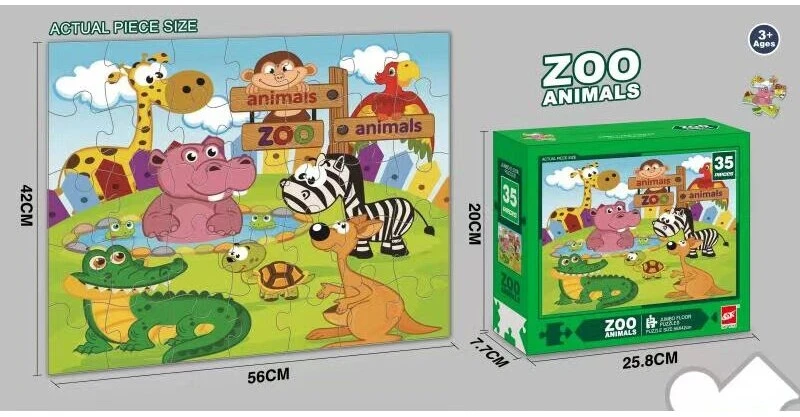 Dėlionė Jumbo Floor Puzzle Zoo Animals, 35 det