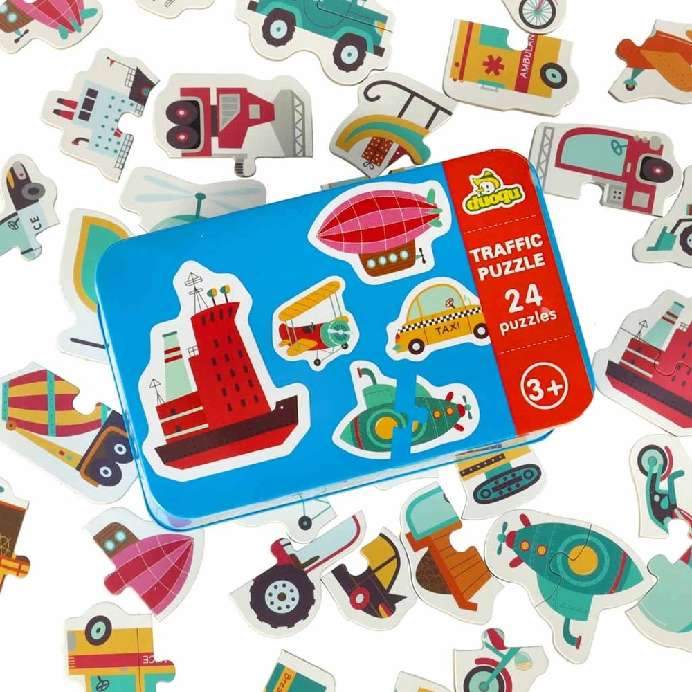 Ikonka Dėlionės skardinėje transporto priemonėse 24 dėlionės