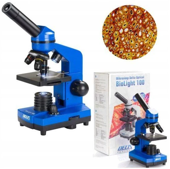 Delta Optical BioLight 100 mikroskopas (mėlynas)
