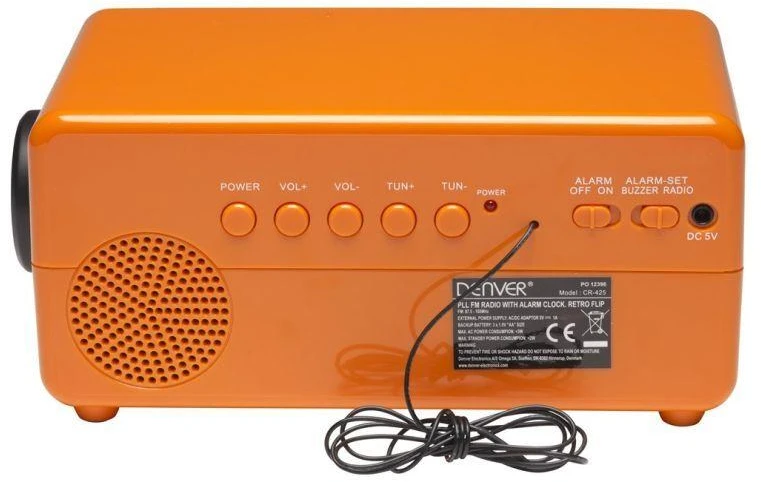 Denver CR-425 radijo imtuvas Laikrodis Analoginis ir skaitmeninis Oranžinė