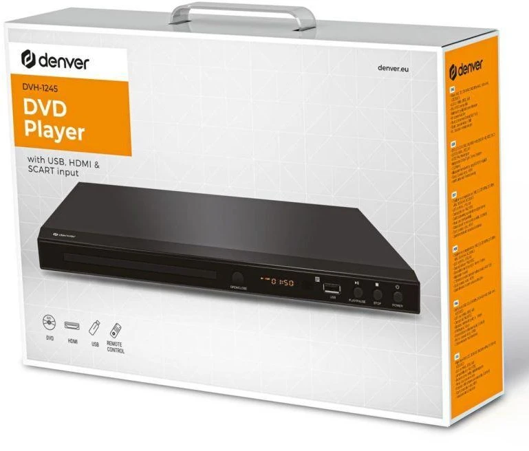 Vaizdo grotuvas Denver DVH-1245 DVD įrašytuvas Juoda