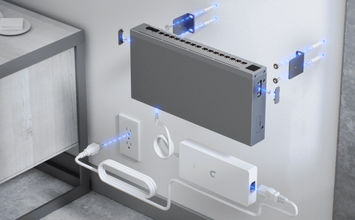 Maršrutizatorius 16 prievadų komutatorius Ubiquiti Unifi USW-Pro-Max-16-EU aprašymas - Prekės nuotrauka
