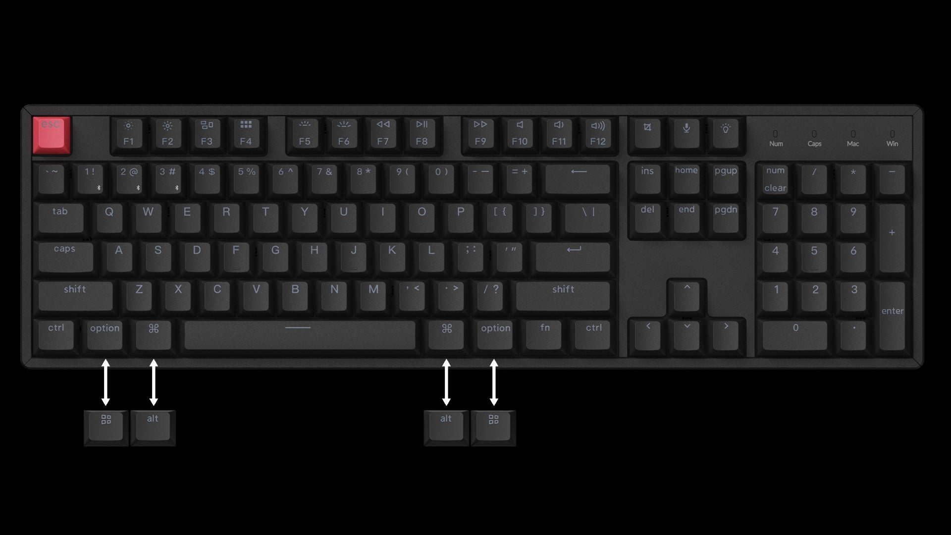 Klaviatūra Keychron K10 QMK (Juoda) aprašymas - Prekės nuotrauka