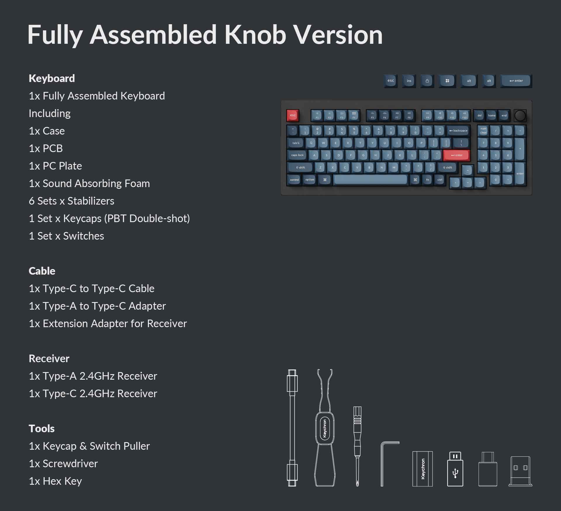 Klaviatūra Keychron V5 Max (Carbon Juodas) aprašymas - Prekės nuotrauka