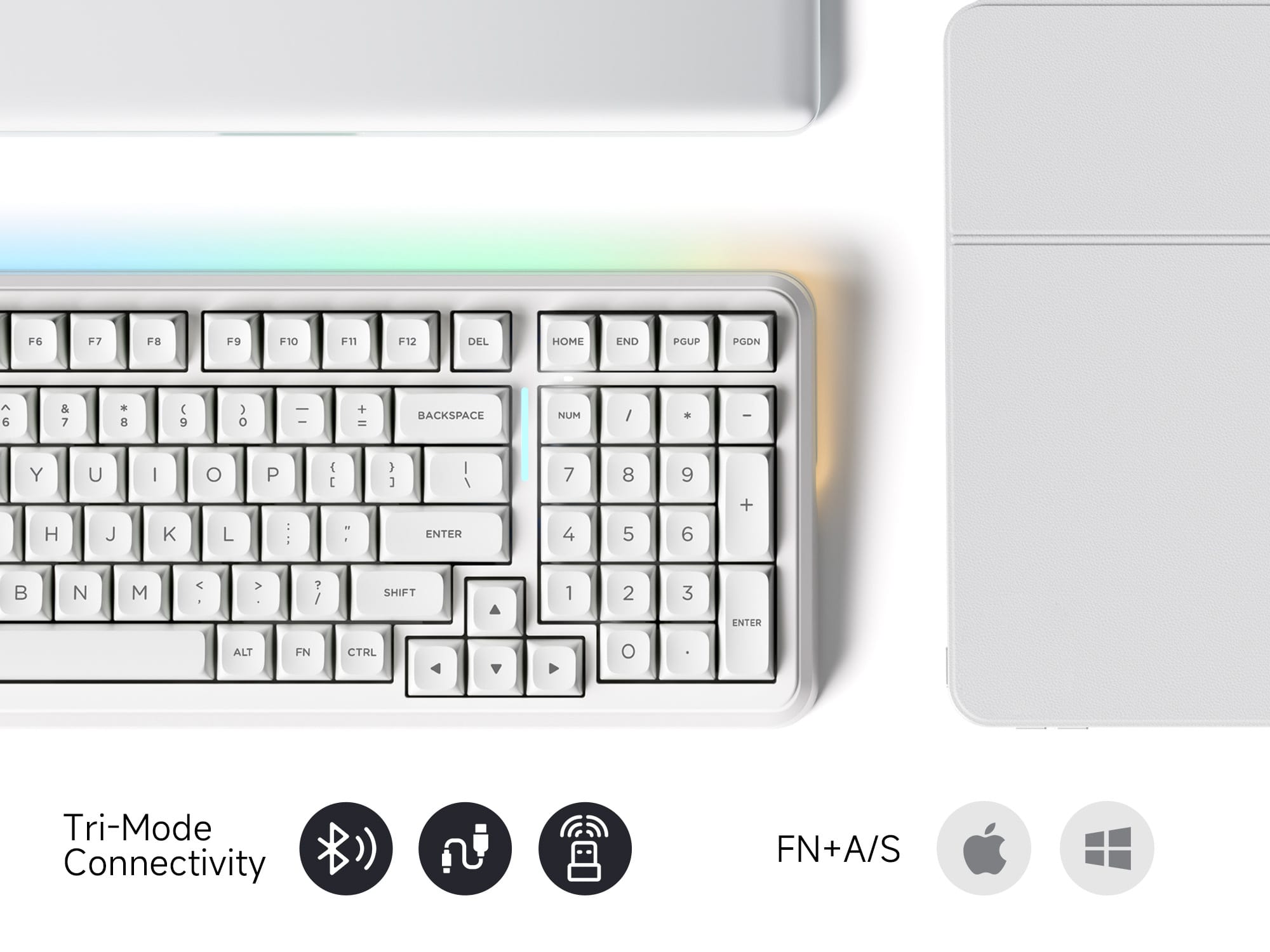 Klaviatūra žaidimams Mchose MC-K99V3-7 belaidė mechaninė MCHOSE Icy Creamsicle su pašvietimu juoda aprašymas - Prekės nuotrauka