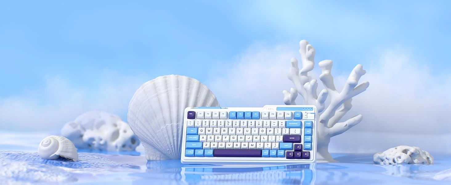 Blue Mėlyna Klaviatūra Royal Kludge KZZI K75 Lite (Mėlyna sea) aprašymas - Prekės nuotrauka