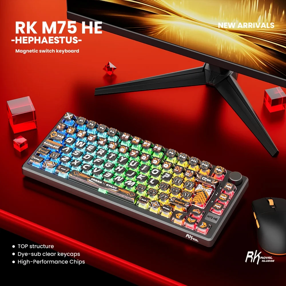 Klaviatūra Royal Kludge RK M75 Magnetinė Hall Effect (Hephaestus) aprašymas - Prekės nuotrauka