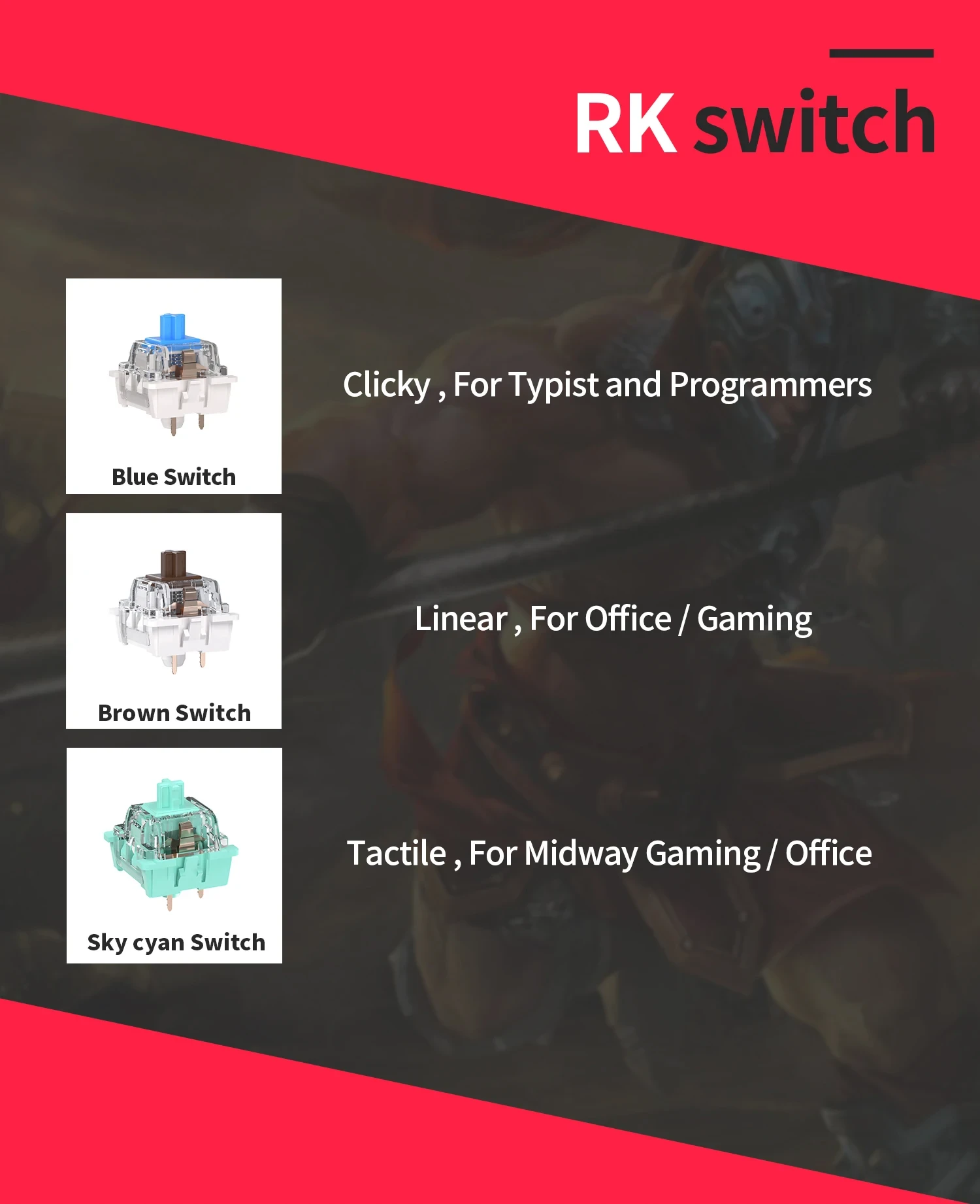 Klaviatūra Royal Kludge RK61 Plus (Juoda/Mėlyna) aprašymas - Prekės nuotrauka