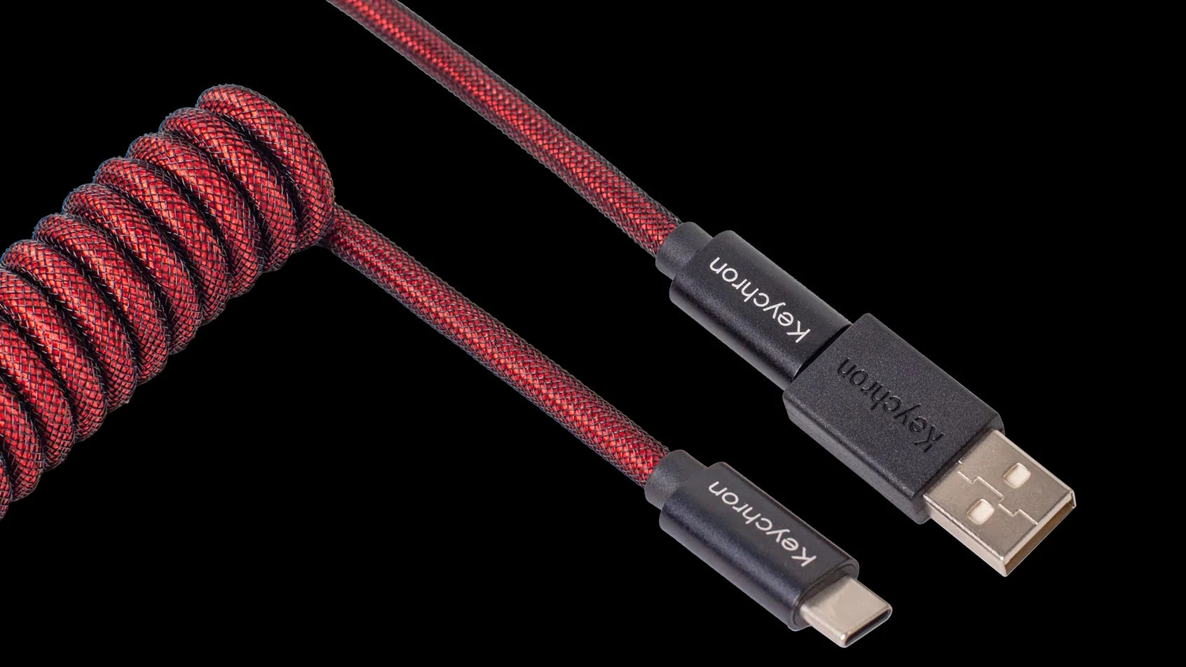 Klaviatūros laidas Keychron Premium Coiled (Raudonas) aprašymas - Prekės nuotrauka
