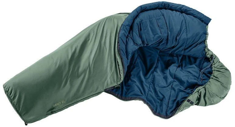 Deuter Orbit EL +5C/41F suaugusiųjų mumijos formos miegmaišis, medžiaga: polietersulfonas (PES), „Ripstop“, žalia spalva