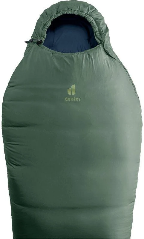 „Deuter Orbit SL 0°C/32°F“ suaugusiųjų mumijos formos miegmaišis, audinys – polietileno sulfonatas (PES), „Ripstop“ žalias