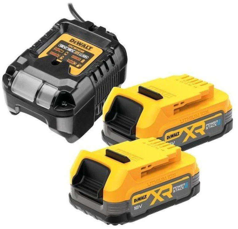 De Walt Akumuliatorius DeWalt DCB1102E2-QW; 18 V; 2x1,7 Ah; Li-ion + pakrovėjas DCB1102