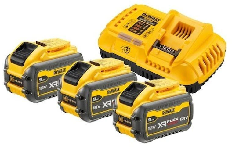 Priedų rinkinys DeWalt DCB118X3; 18/54 V; 3x9,0 Ah + pakrovėjas DCB118