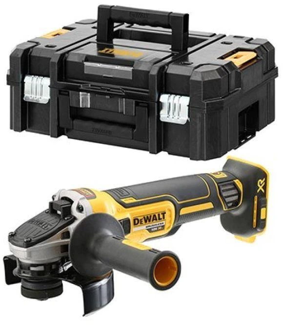 DeWALT kampinis šlifuoklis DCG405NT be akumuliatoriaus ir kroviklio, TSTAK lagaminas
