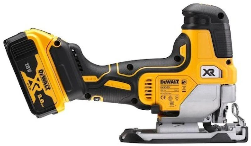 Akumuliatorinis siaurapjūklis DeWalt DCS335P2; 18 V; 2x5,0 Ah akum.