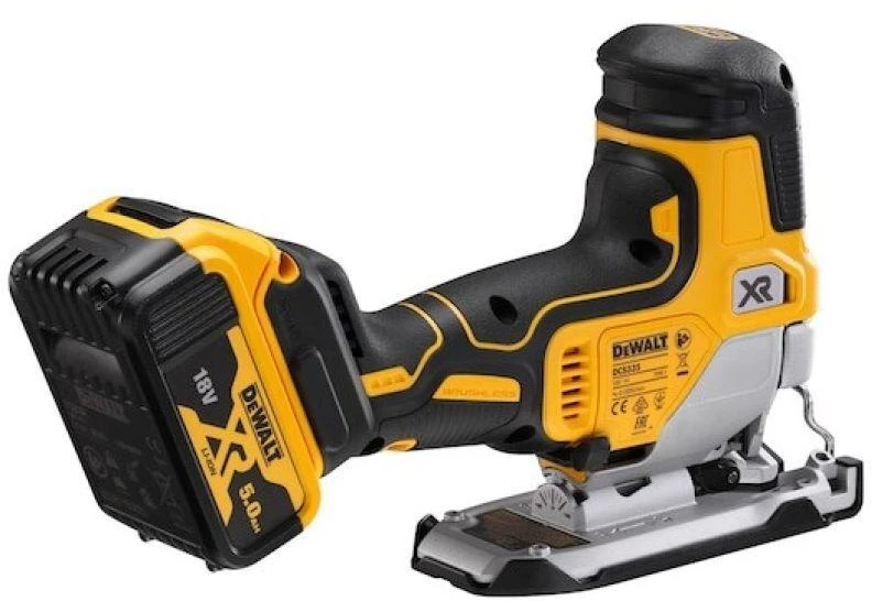 Akumuliatorinis siaurapjūklis DeWalt DCS335P2; 18 V; 2x5,0 Ah akum.