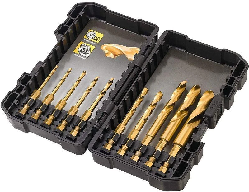 Grąžtas Grąžtų komplektas metalui DeWalt Titanium; 3-12 mm; 10 vnt.