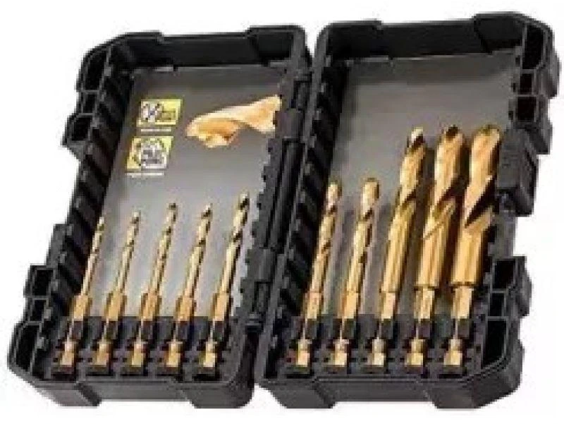 Grąžtas Grąžtų komplektas metalui DeWalt Titanium; 3-12 mm; 10 vnt.