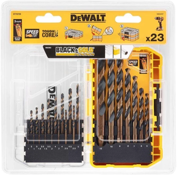 Grąžtas DEWALT grąžtai metalui HSS-G 23 vnt.