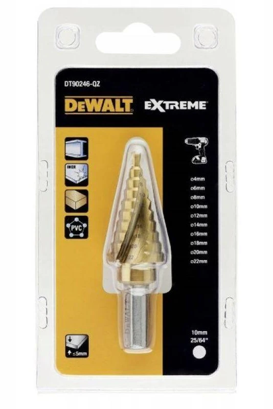 Pakopinis grąžtas DeWalt DT90246-QZ; 4-22 mm