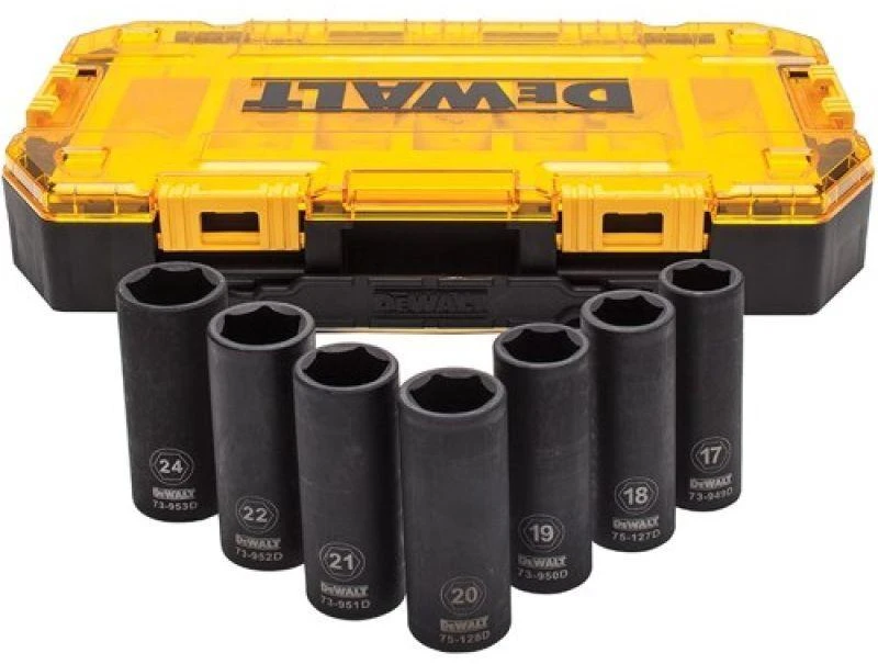 DEWALT smūginių sukimo galvučių komplektas 1/2" 7vnt.