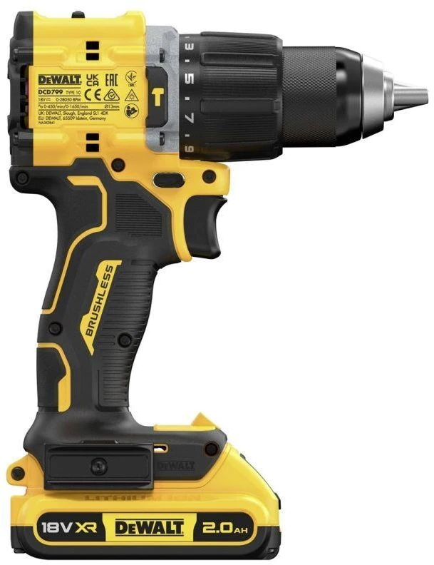 Grąžtas DEWALT UD 18V DCD799D2T 74Nm 2x2,0Ah BL TSTAK suktuvas